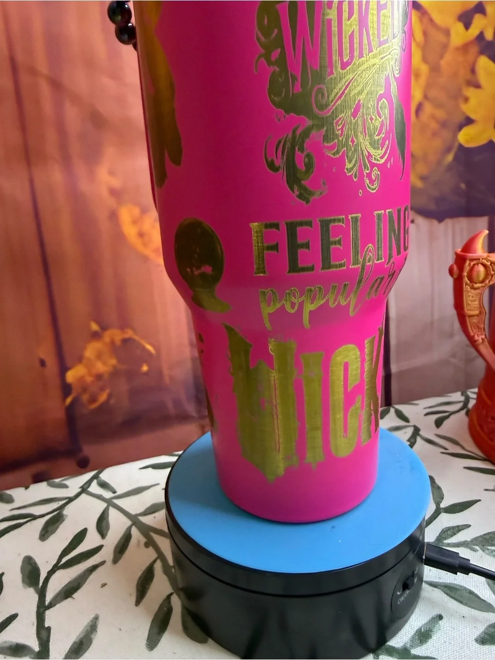 40oz Custom Engraved Wicked Tumbler with Iridescent bling